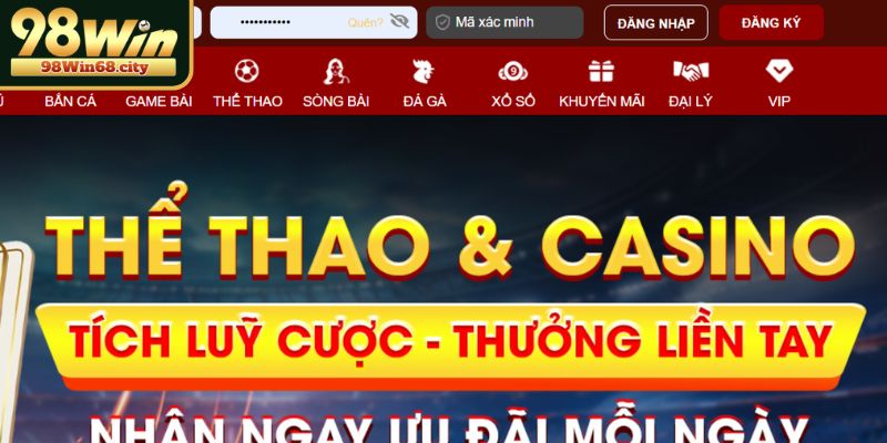 Hướng dẫn đăng nhập vào 98Win 